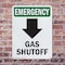 Signmission Gas Shutoff (Down Arrow) With Symbol, 10 in W x Rectangle, Plastic OS-2PACK-EM-P-1014-V-10503 - alternate 5